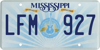 MS license plate LFM927