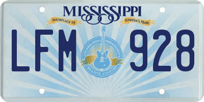 MS license plate LFM928