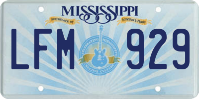 MS license plate LFM929