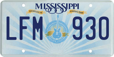 MS license plate LFM930