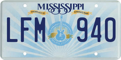 MS license plate LFM940