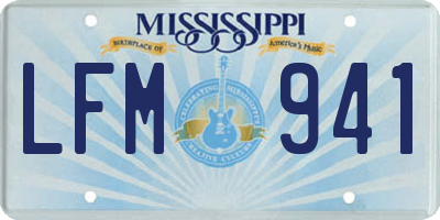 MS license plate LFM941