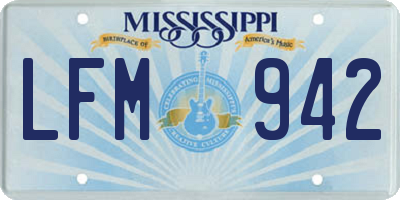 MS license plate LFM942