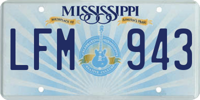 MS license plate LFM943