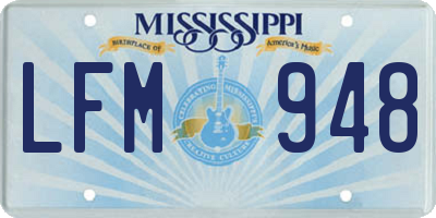 MS license plate LFM948