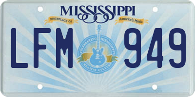 MS license plate LFM949