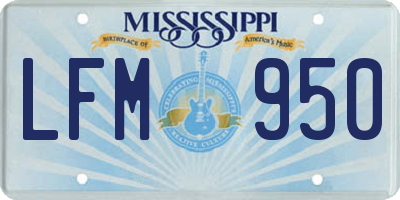 MS license plate LFM950