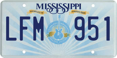 MS license plate LFM951