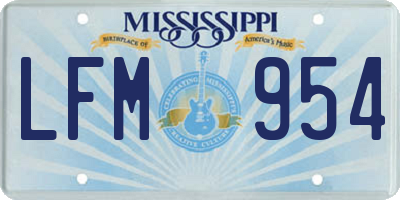 MS license plate LFM954