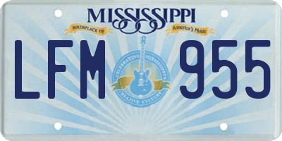 MS license plate LFM955