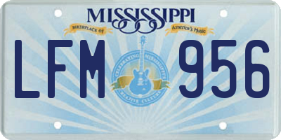 MS license plate LFM956