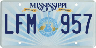 MS license plate LFM957