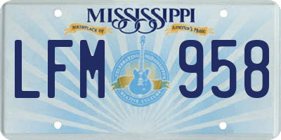 MS license plate LFM958