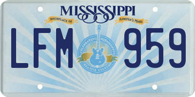MS license plate LFM959