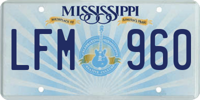 MS license plate LFM960
