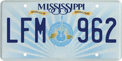 MS license plate LFM962