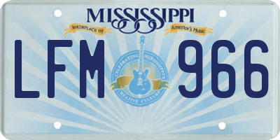 MS license plate LFM966