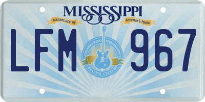 MS license plate LFM967
