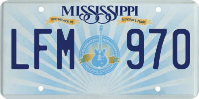 MS license plate LFM970