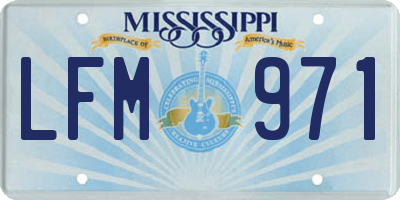 MS license plate LFM971