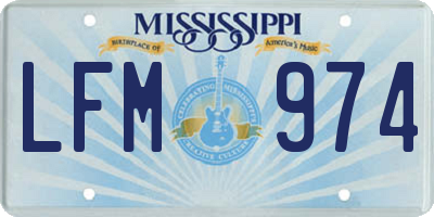 MS license plate LFM974