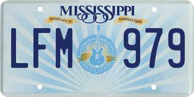 MS license plate LFM979