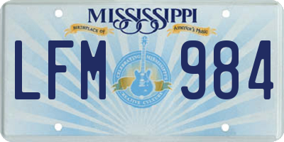 MS license plate LFM984
