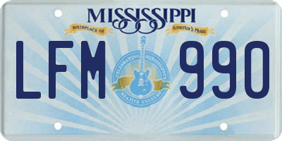 MS license plate LFM990