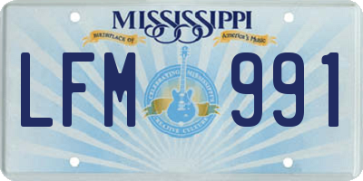 MS license plate LFM991