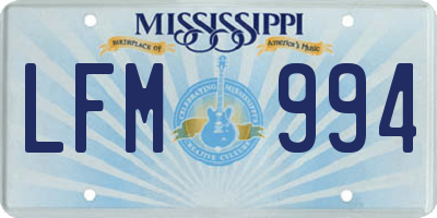 MS license plate LFM994