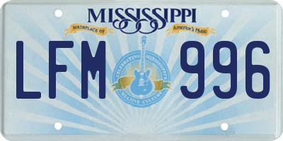 MS license plate LFM996