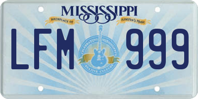 MS license plate LFM999