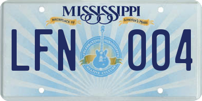 MS license plate LFN004