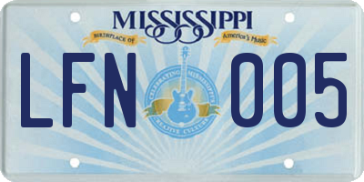 MS license plate LFN005