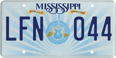 MS license plate LFN044