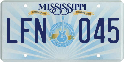 MS license plate LFN045