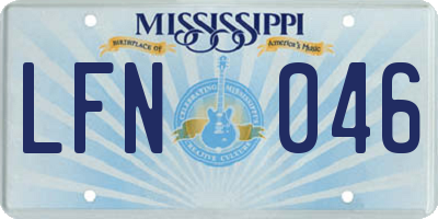 MS license plate LFN046