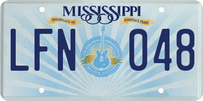 MS license plate LFN048