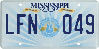 MS license plate LFN049