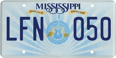 MS license plate LFN050