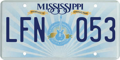 MS license plate LFN053