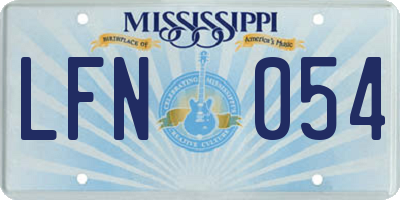 MS license plate LFN054