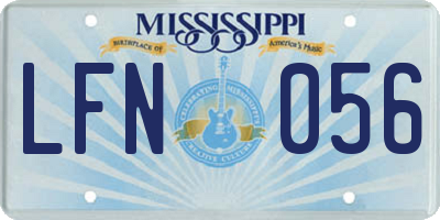 MS license plate LFN056