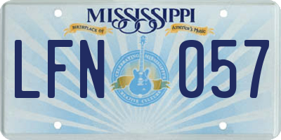 MS license plate LFN057