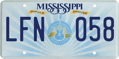 MS license plate LFN058