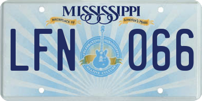 MS license plate LFN066