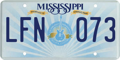 MS license plate LFN073