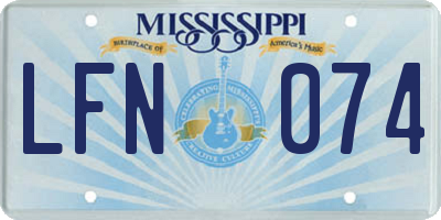 MS license plate LFN074