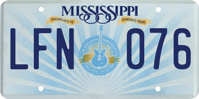 MS license plate LFN076