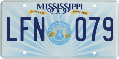 MS license plate LFN079